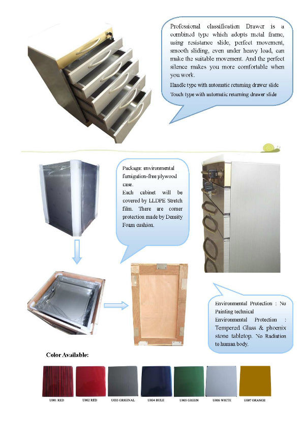 Hospital Dental Furniture Cabinet with Stainless Steel