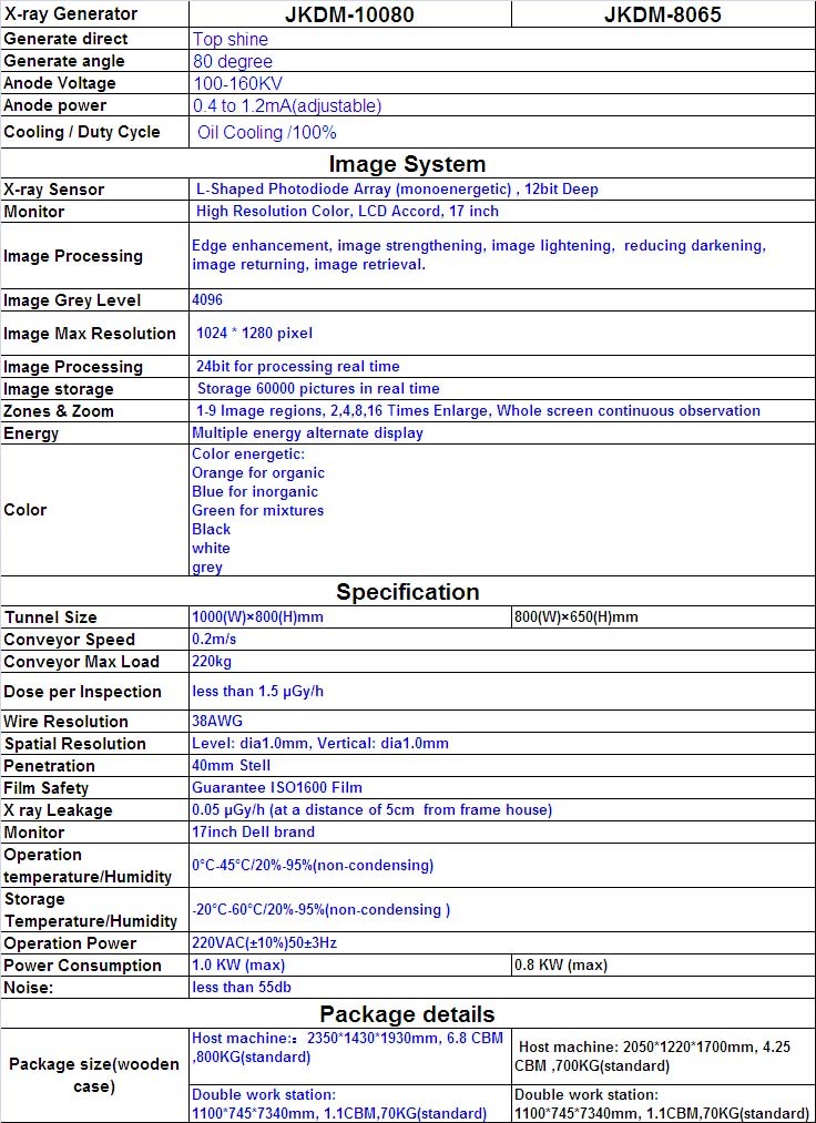 Passenger Baggage Examination X Ray Scanner Jkdm-10080