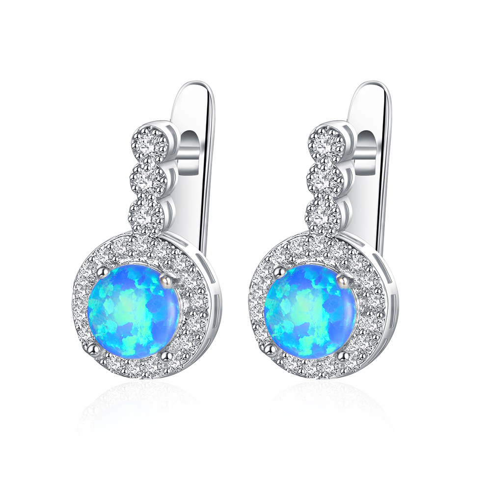 New Arrival Imitation Jewelry Earring with CZ and Imitation Opal