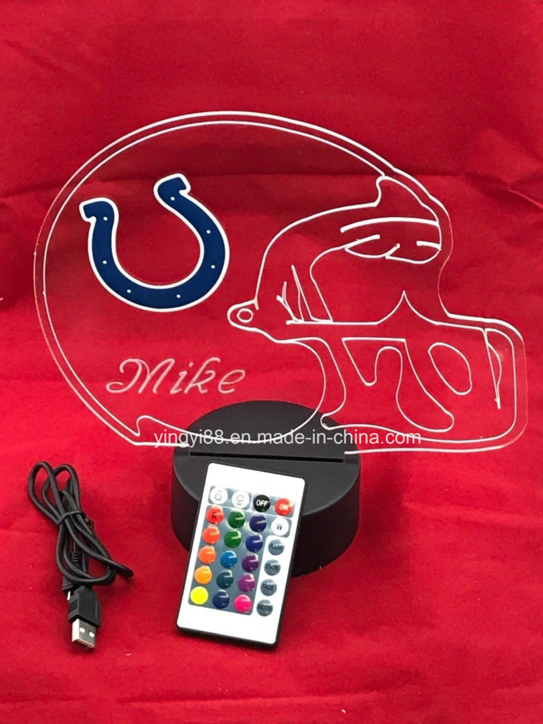 New Custom Made Football Light up Lamp LED Remote Personalized Free