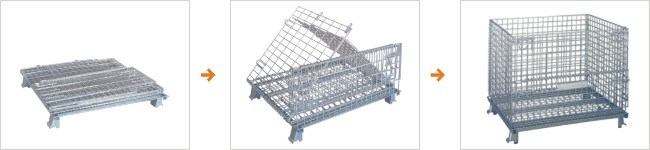 Powder Coated Foldable Wire Mesh Container