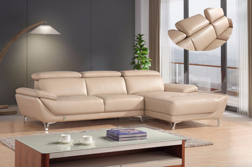 Italian Home Furniture Genuine Leather Modern 1+2+3 Sofa (SBL-1716C)