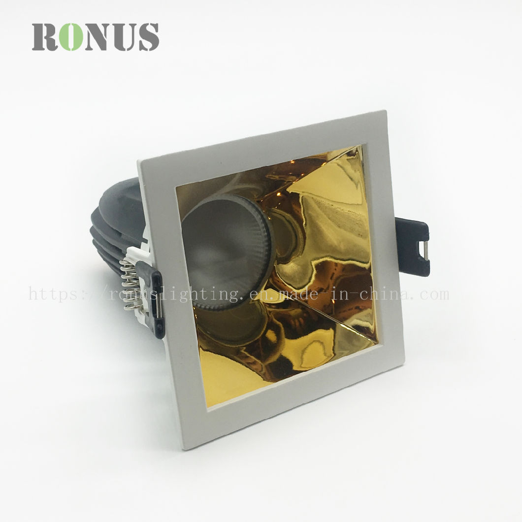 LED COB Spotlight MR16 Square 5W Spot Light Lamp Glossy Silver Ceiling Indoor Lighting Downlight