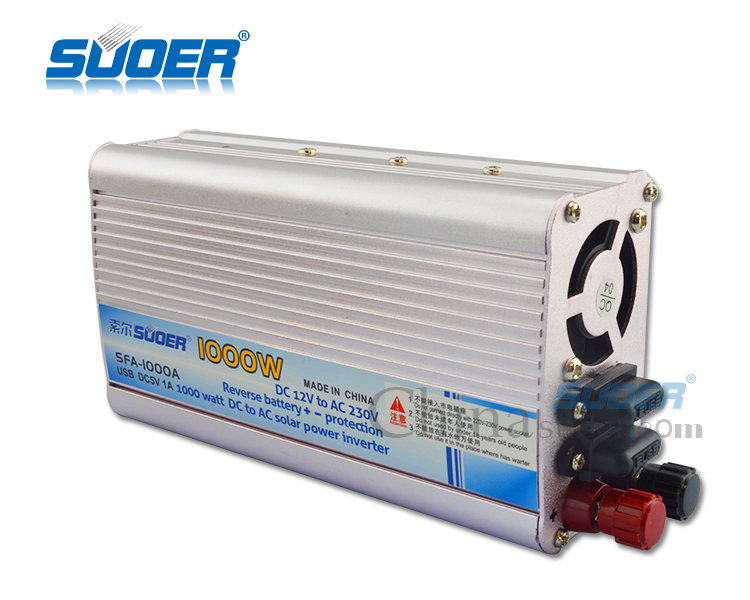 Suoer Manufacture External Fuse 1000W 12V DC AC Power Inverter (SFA-1000A)