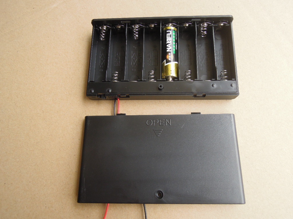 Plastic ABS Side by Side 8*AA Battery Holder with Wire