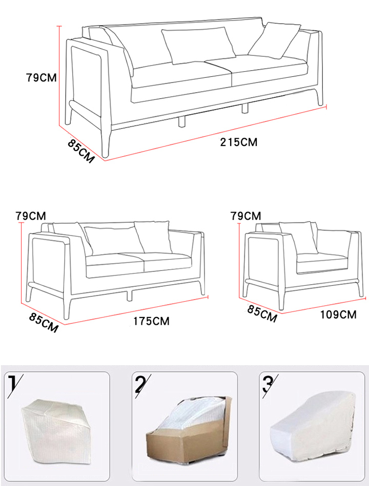 Modern Wood Home Furniture Upholstered Fabric Sofa Set for Living Room