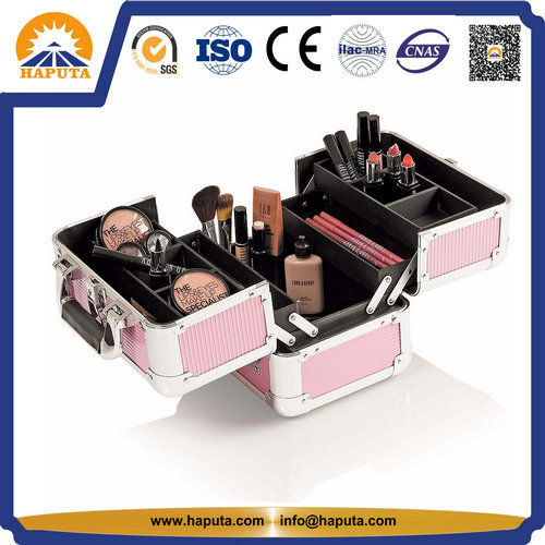 Cosmetic Trendy Aluminium Storage N Carrying Train Case with Handle