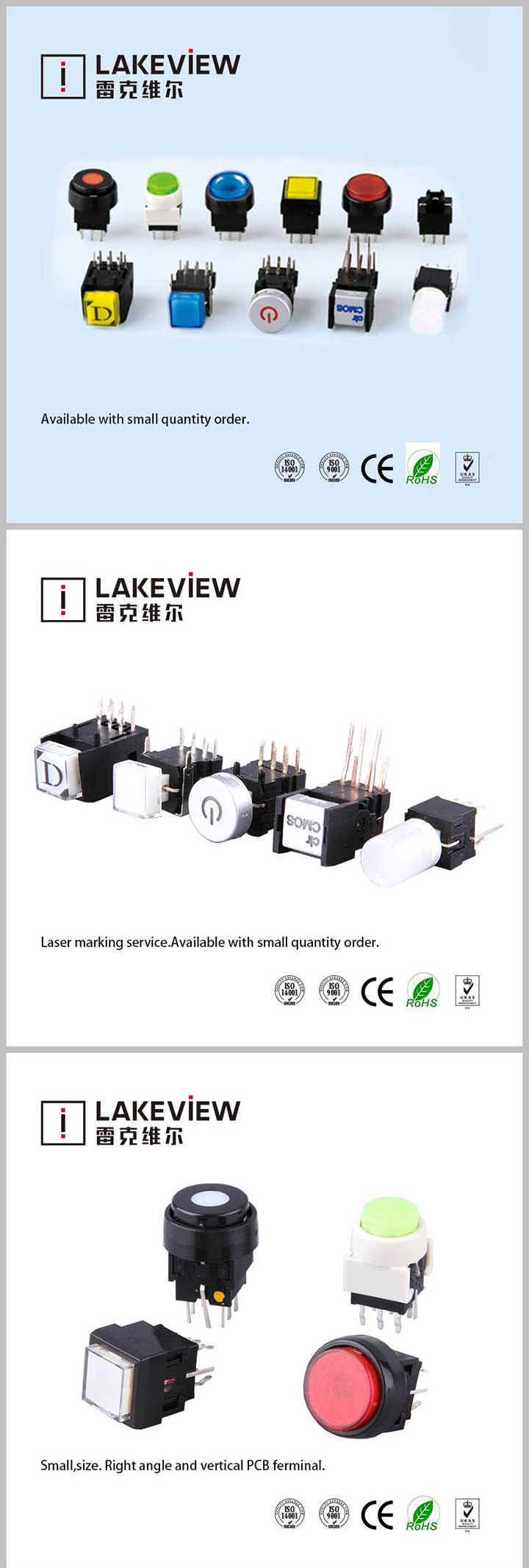 Illuminated Push Button Electrical Switch for Home Appliance