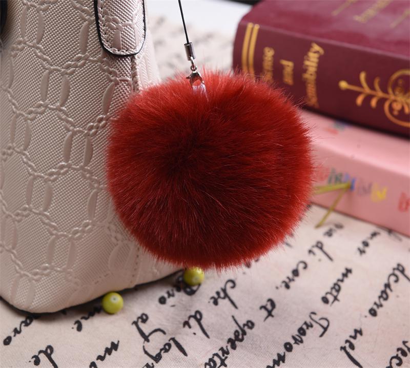 Faux Fur Ball Keyring/Multi Faux Fur POM POM Keychain