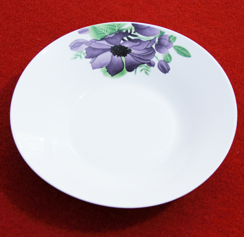 Round White Hand-Painted Flower Dinnerware Set