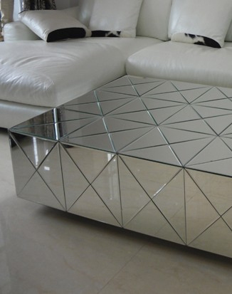 Glass Mirror Furniture Mirrored Veneer Coffee Table