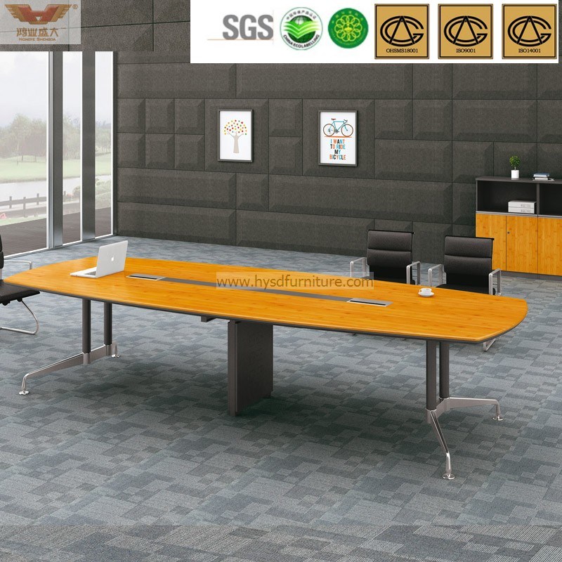 Modern Solid Bamboo Grain Wood Panel Boardroom Table (HY-60-0303)