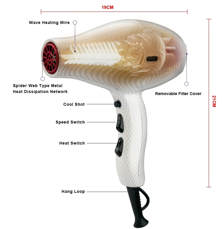 Best Selling AC Hair Dryer with Compact Size Rg8019