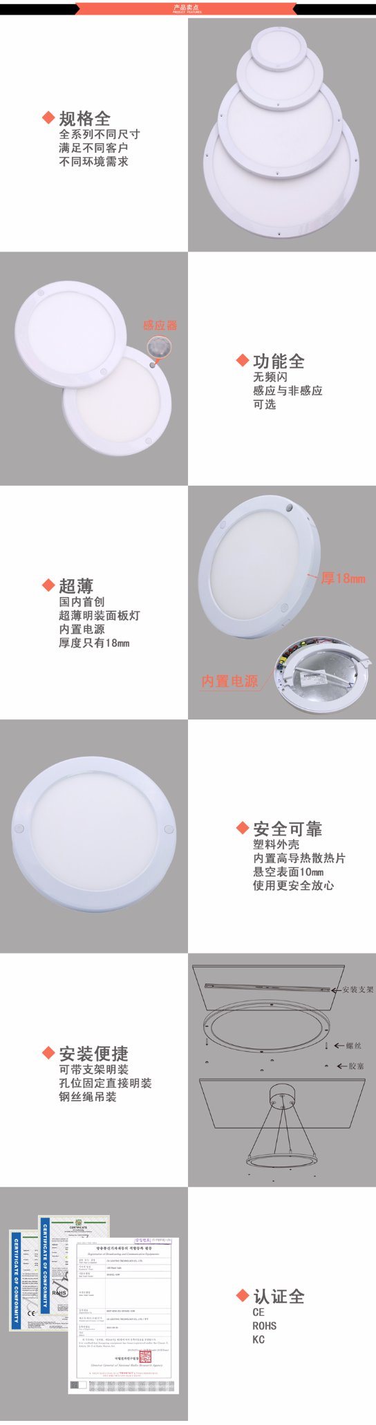 Good Price 18W Round Thin LED Panel Light High Quality