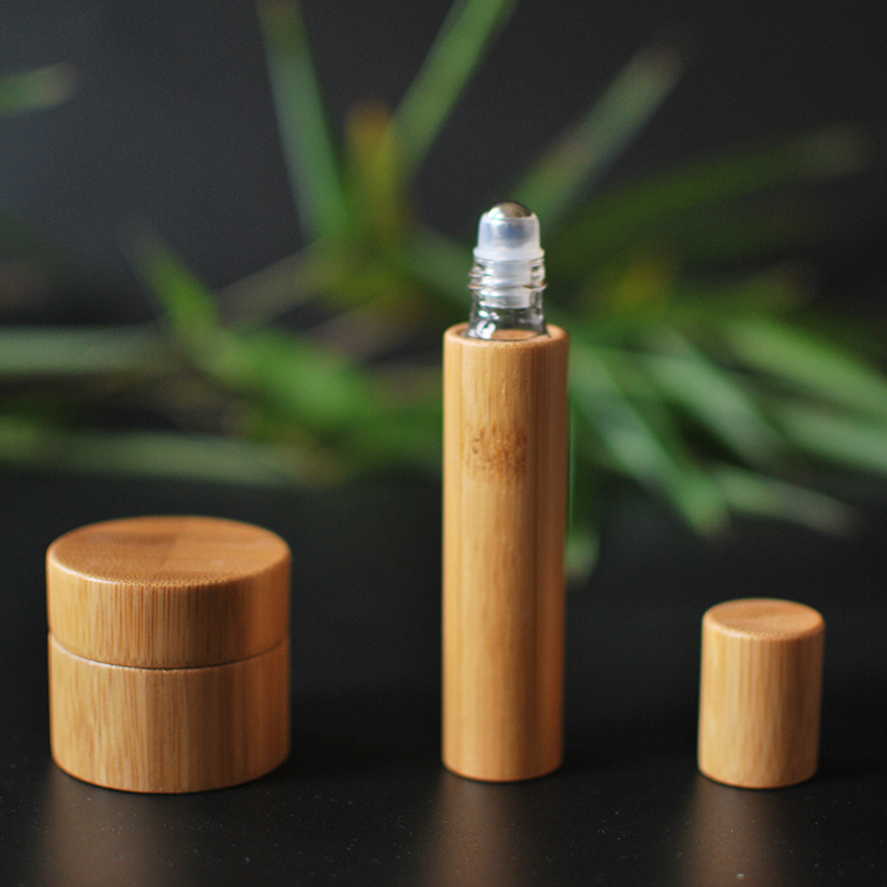 New Design Cosmetic Packaging Bamboo Cream Jar with Plastic Inner Bottles (PPC-BS-006)