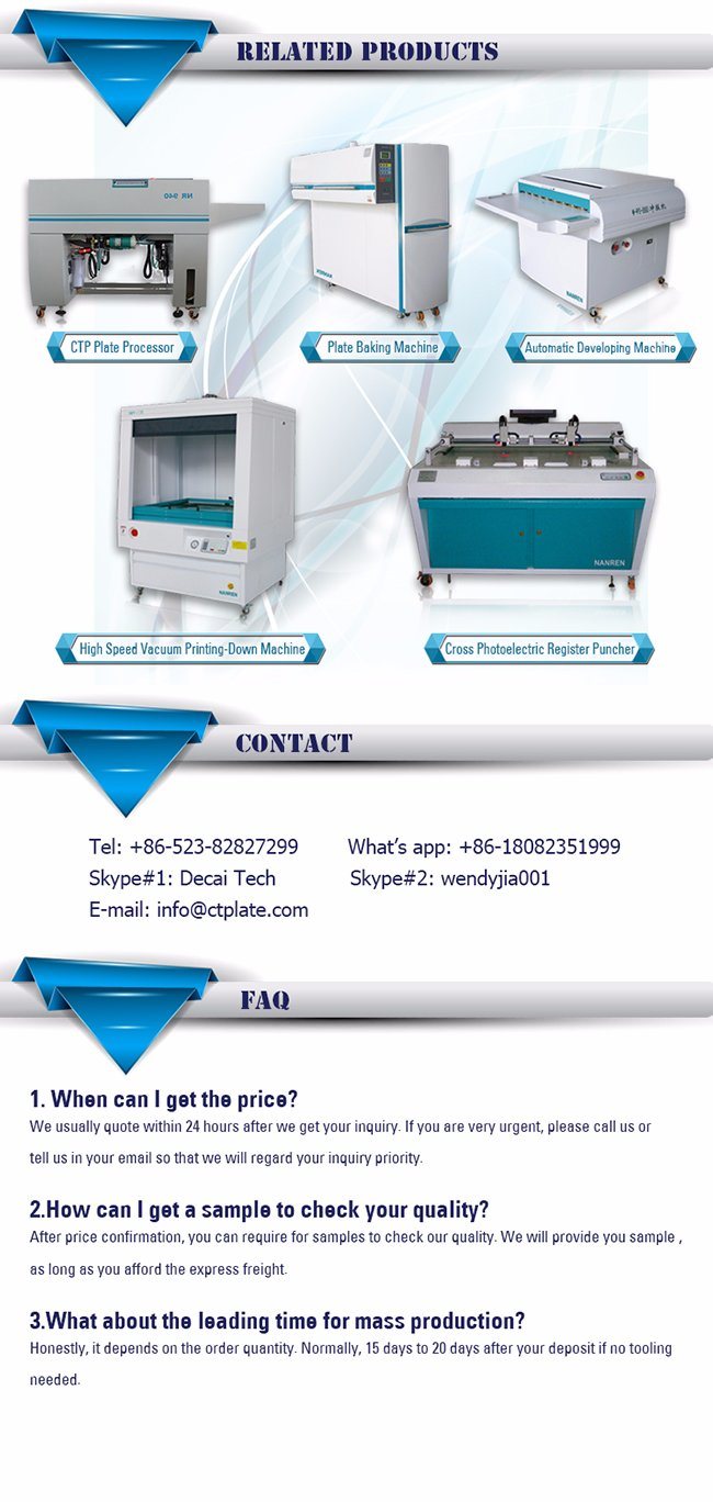 Fully Automatic Paper CTP Aluminum Plate Making Machine