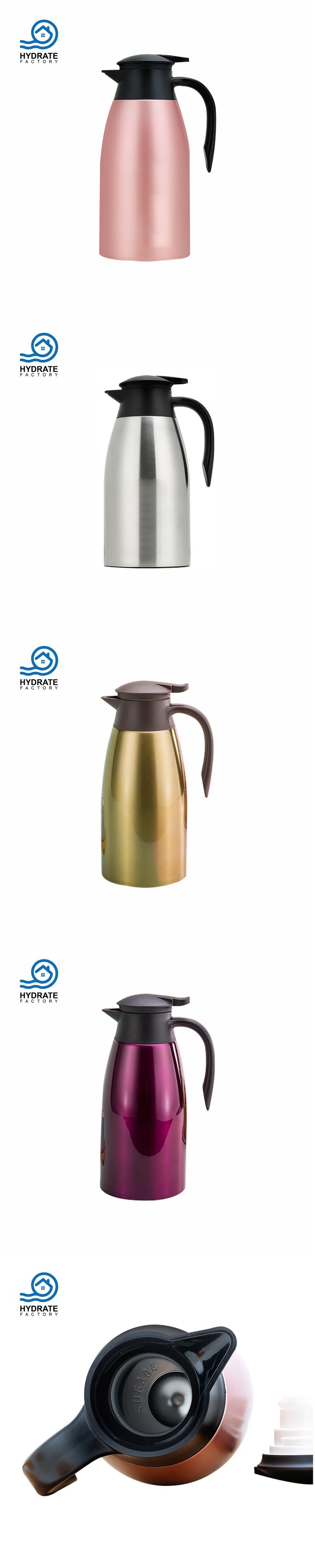 Stainless Steel Insulation Vacuum Tea Coffee Pot for Home Office