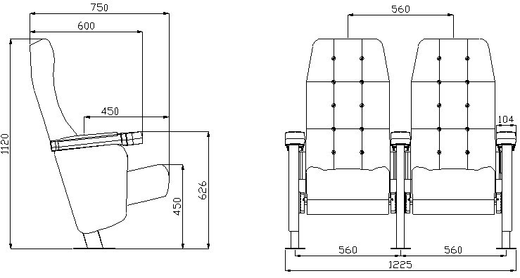 High Back Theater or Cinema Seatings Auditorium Hall Chair