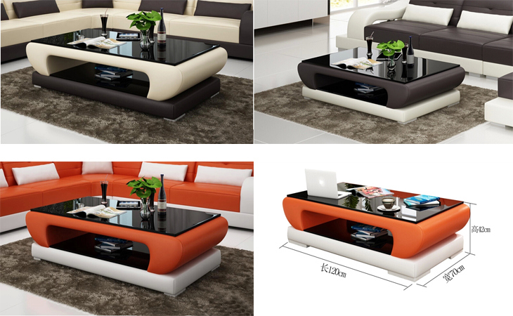 Modern Living Room New Design Leather Coffee Table