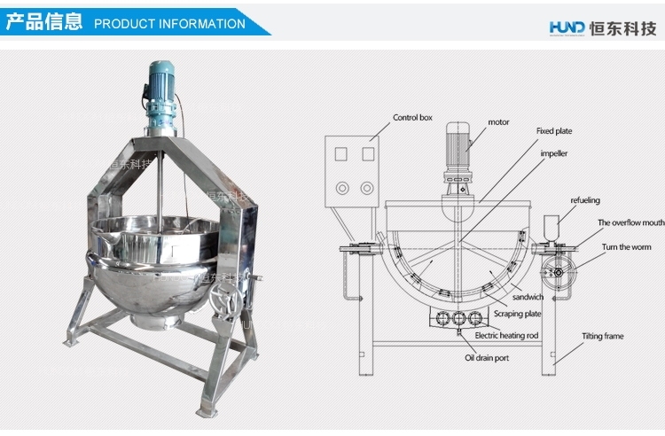 Stainless Steel Electric Heating Cooking Pot for Boiling Beans (Jams)