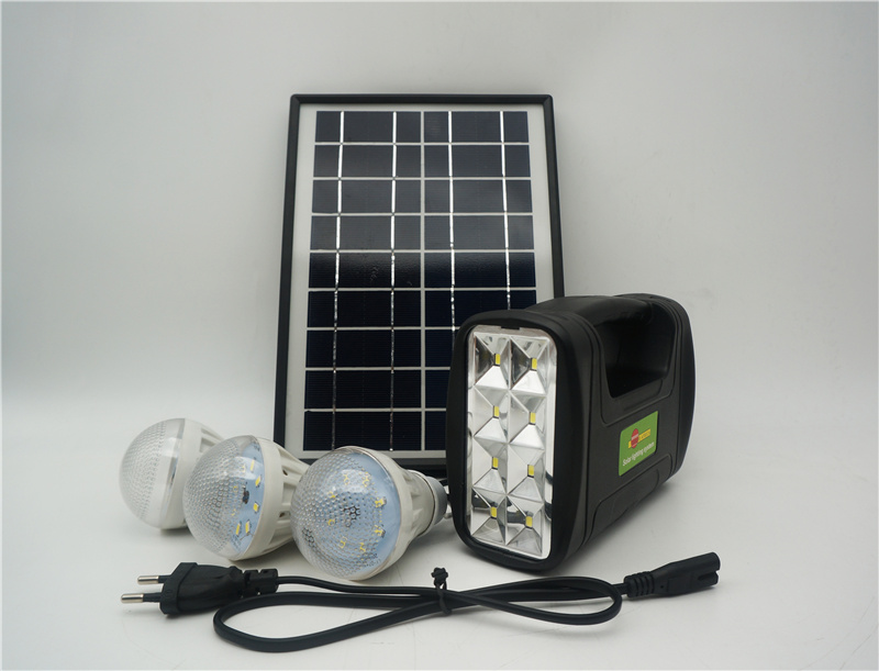 5W Portable Solar Panel Kit System 3W LED Light Bulbs USB Sales