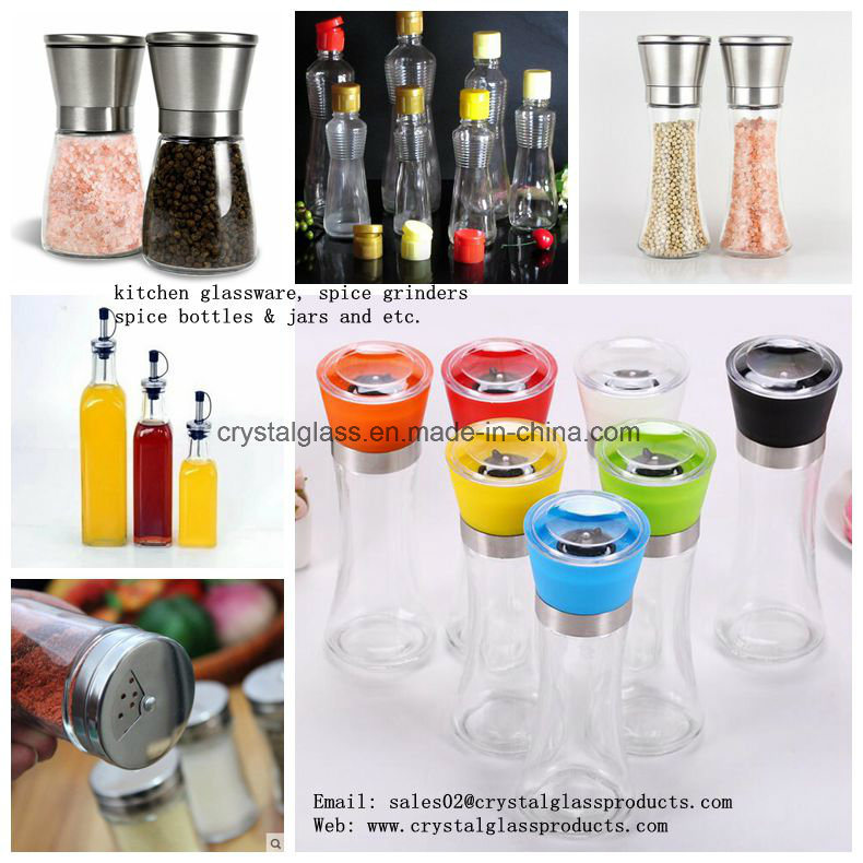 Amazon Hot Selling Glass Spice Pepper Grinder / Salt and Pepper Mill