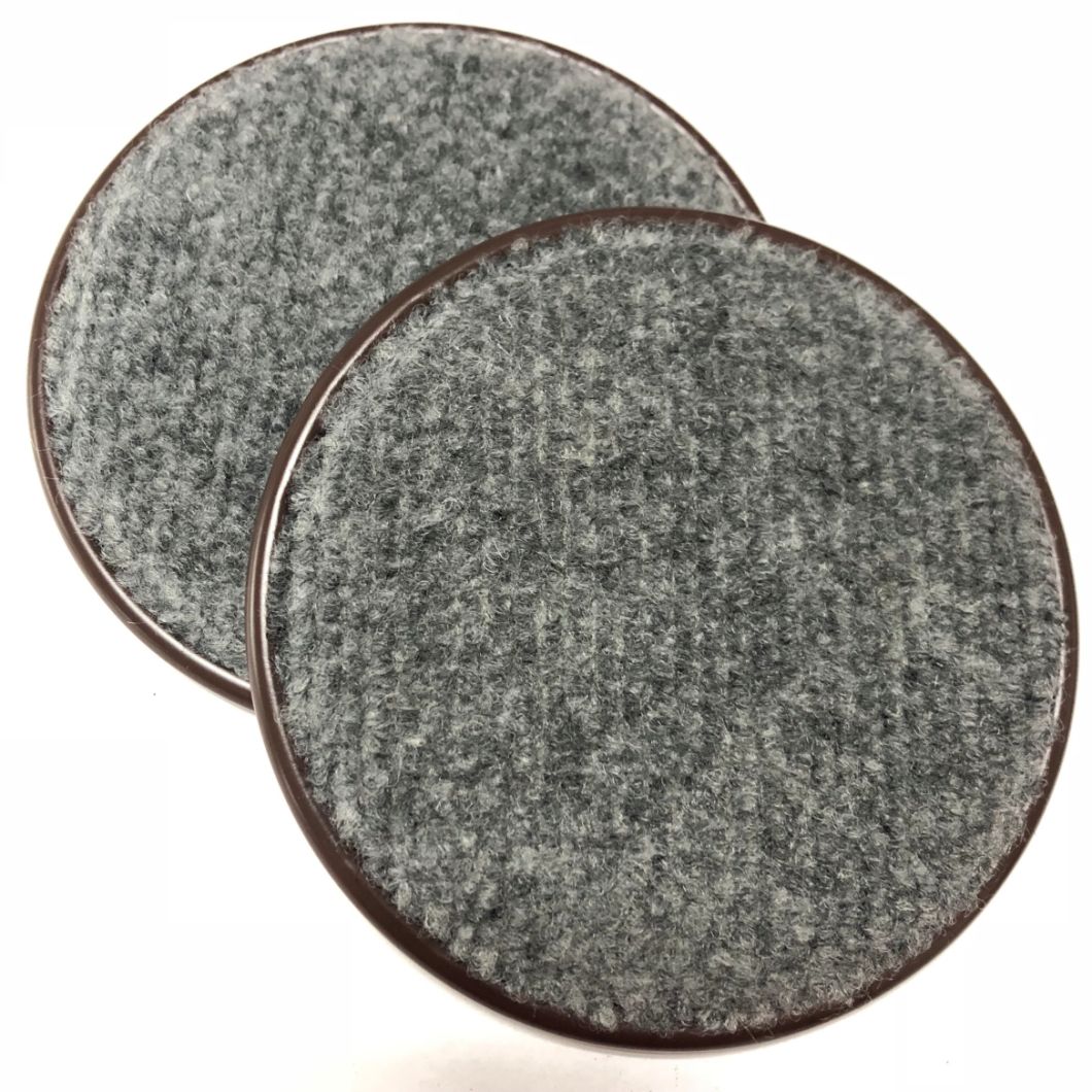 Carpet Based Round Caster Cup, Gray, 4-Inch