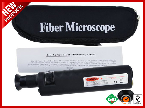 200x Dual-illumination Handheld Optical Microscope for Fiber Inspection Tool Kits