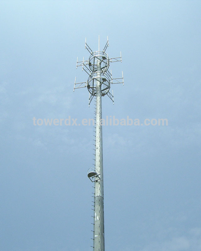 Galvanized Steel Monopole GSM Antenna Communication Tower
