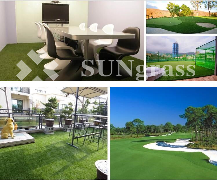 45mm Height Artificial Grass Synthetic Turf for Home Garden and Landscape with 4-Tones (SUNQ-HY00245)