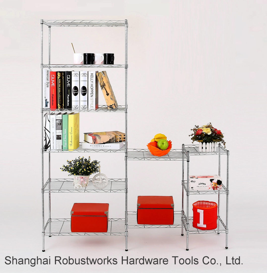 3 Tiers Chrome Plated Home Use Wheeled Wire Shelf (356083)