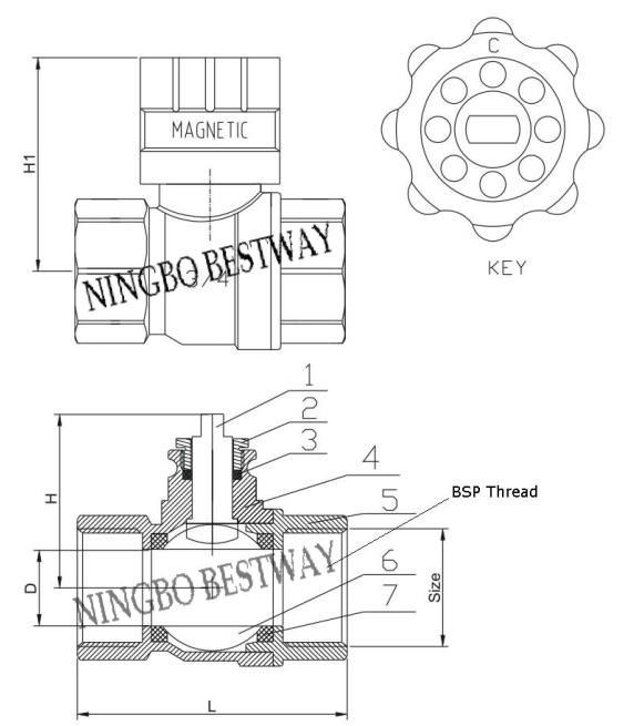 Brass Magnetic Lockable Ball Valve