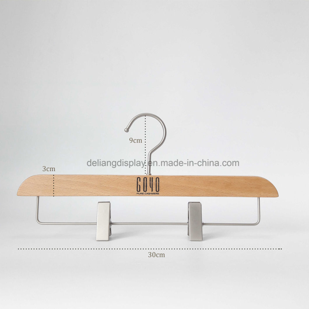 Beech Wood Pants Hangers for Children with Natural Wood Color