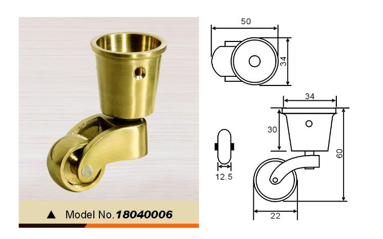 Brass Castor for Bed for Sofa for Piano 18040005