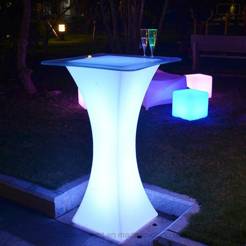 LED Furniture Glowing High Bar Cocktail Table