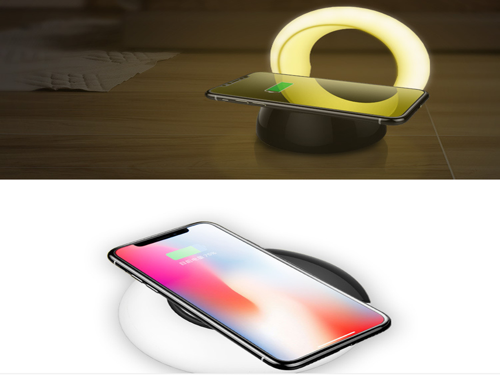 Wireless Charger, Qi Wireless Charger Pad with Smart Lighting Sensor for iPhone 8/8plus and Other Qi-Enabled Devices