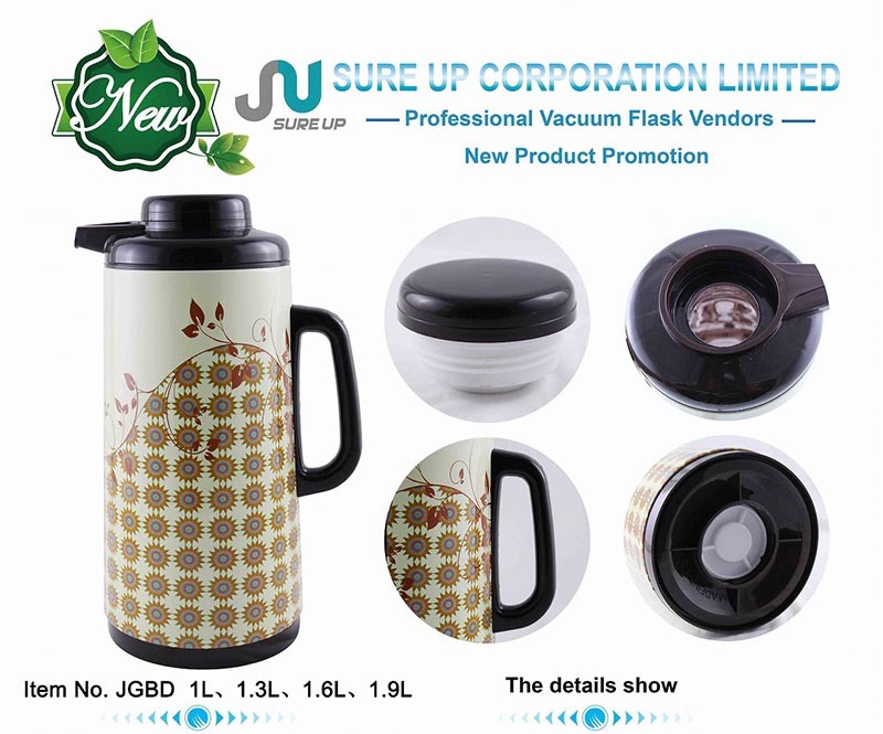 Flower Printing Glass Coffee Inner Water Stainless Steel Flask (JGBD)