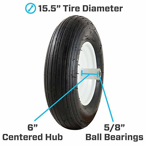4.80/4.00-8 Pneumatic Rubber Tire with 6