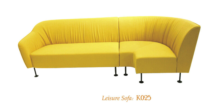 Leather Type Wooden Frame Sectional Sofa for Public Area