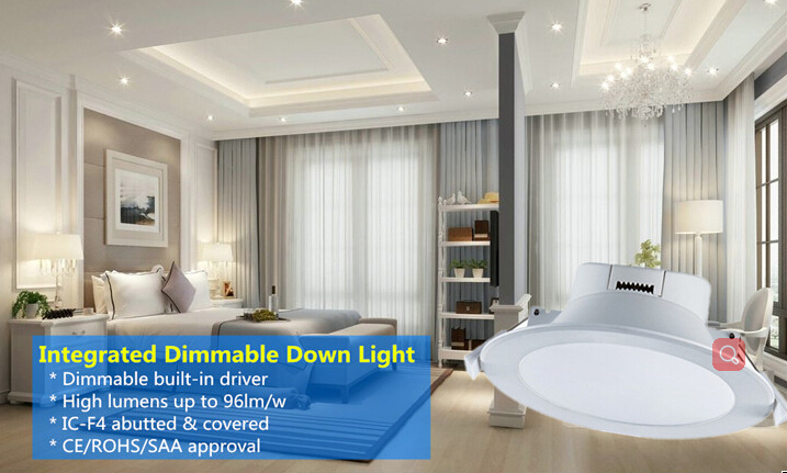 4' 15W Dimmable and Non-Dimmable IP44 LED Flat Downlight