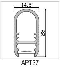 Apt37 Popular Hanging Rail Aluminum Profile for Cabinet Lighting Surface Mounted LED Profile for SMD LED Strip Light with Diffuser/Aluminum Extrusion