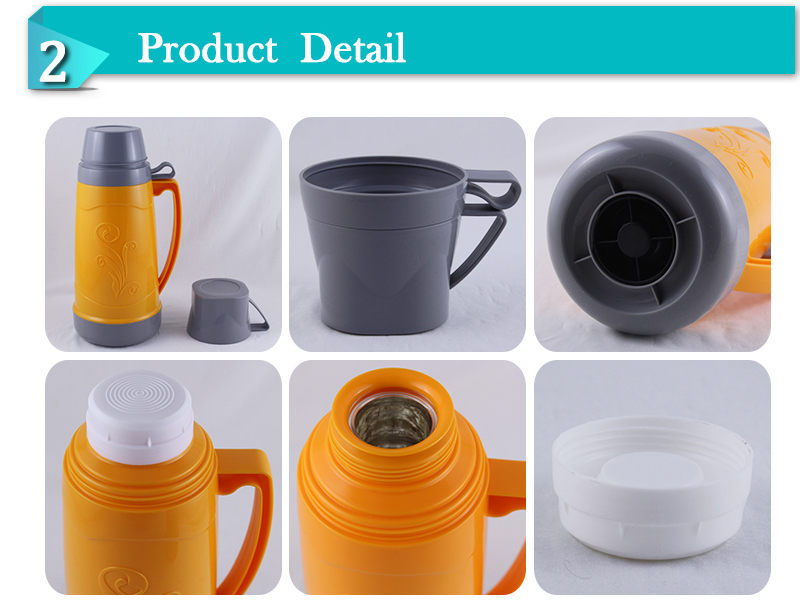 Cheap Price Outdoor Plastic Outer Glass Refill Vacuum Flask with Two Cup (FGAB)