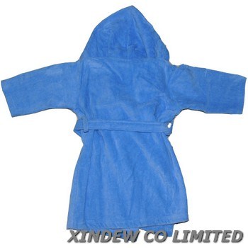 100% Cotton Terry Velour Baby Bathrobe with Embroidery.