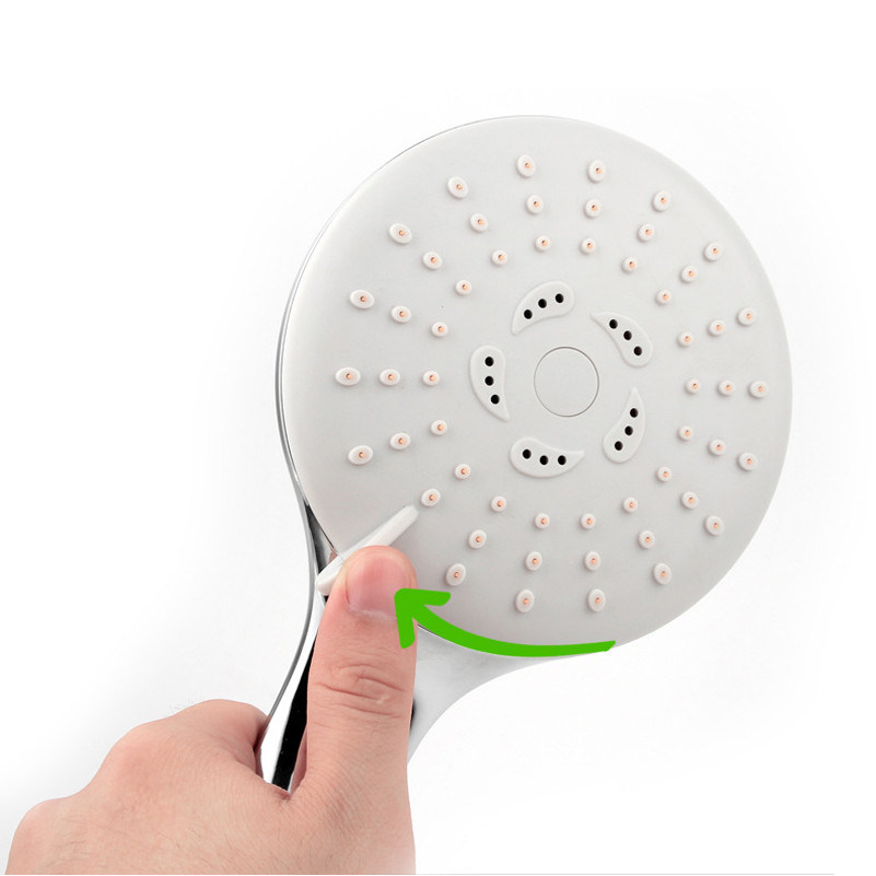 ABS Chrome Hand Hold Shower Head on off Switch Self Clean Rainfall High Pressure Showerhead with Handheld Spray