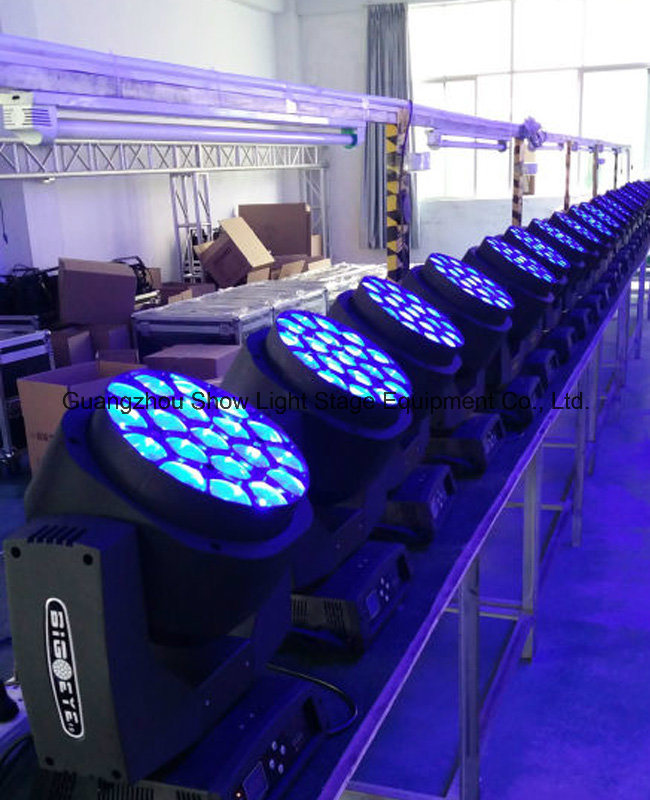 High Quality 19PCS 15W RGBW Moving Head B Eye LED Stage Light Bee Eye 4 In1 Wash Zoom LED Light