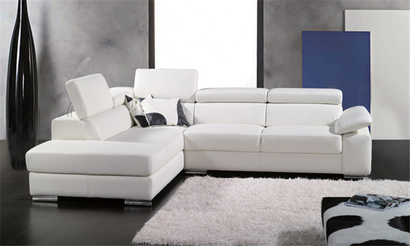 Simple Modern Living Room Leather Sofa with Headrest Adjustable (HC2032)
