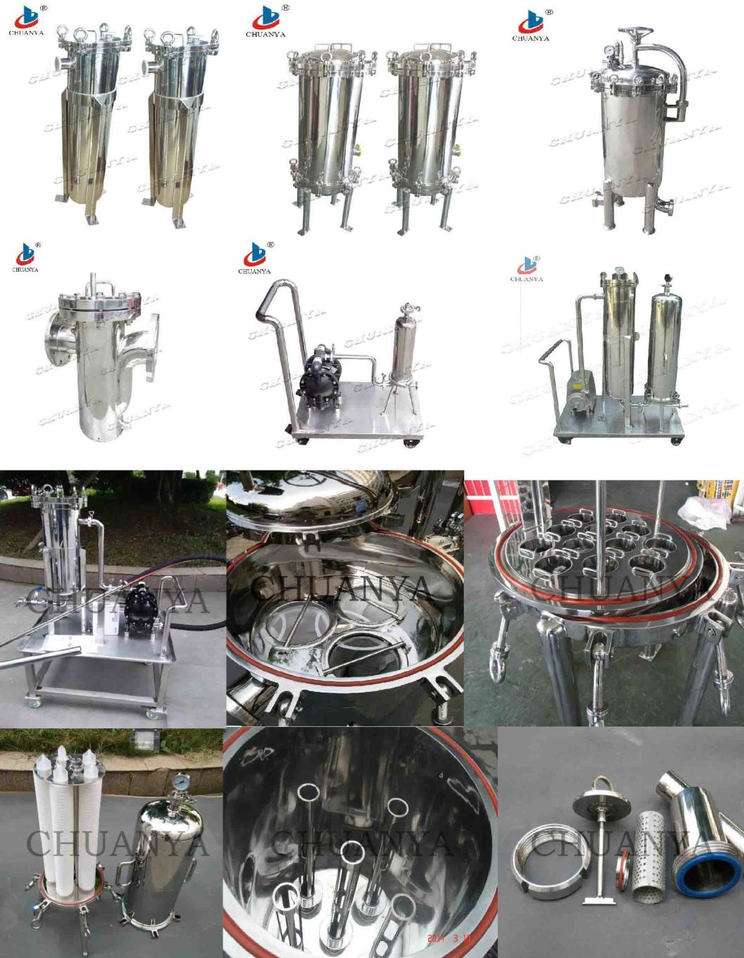 Stainless Steel (SS304 SS316) Pipeline Water Filter Housing for Water Purification RO System