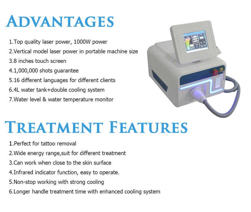 Factory Price Q Switched ND YAG Laser Tattoo Removal Machine