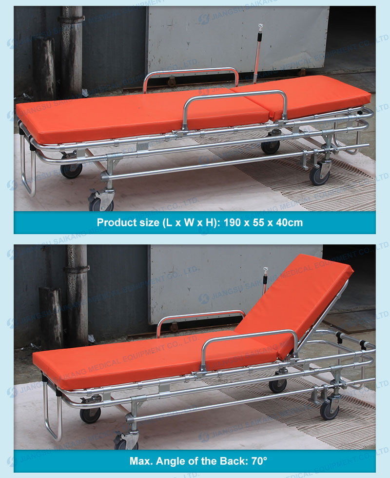Aluminum Alloy Folding Patient Convenient Ambulance Stretcher Trolley