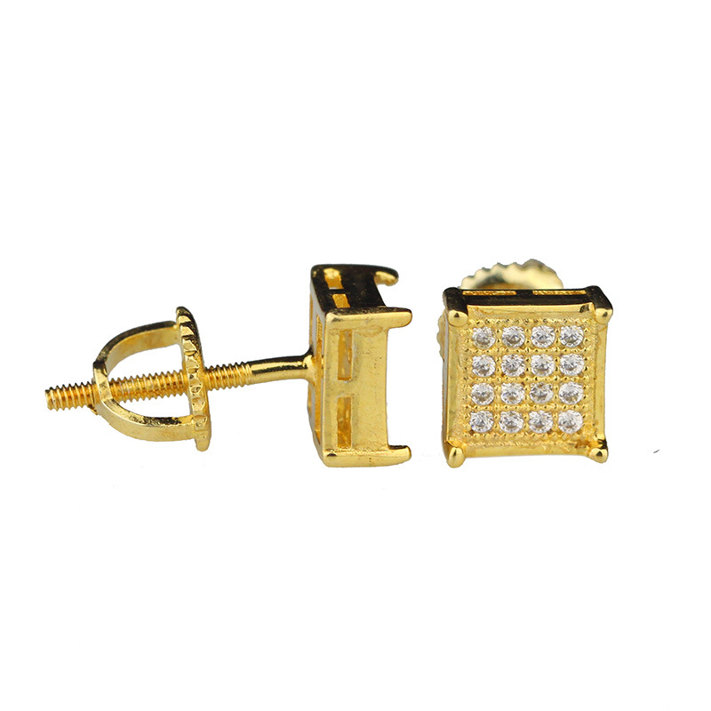 Hip Hop Style Square Shaped Earrings for Man